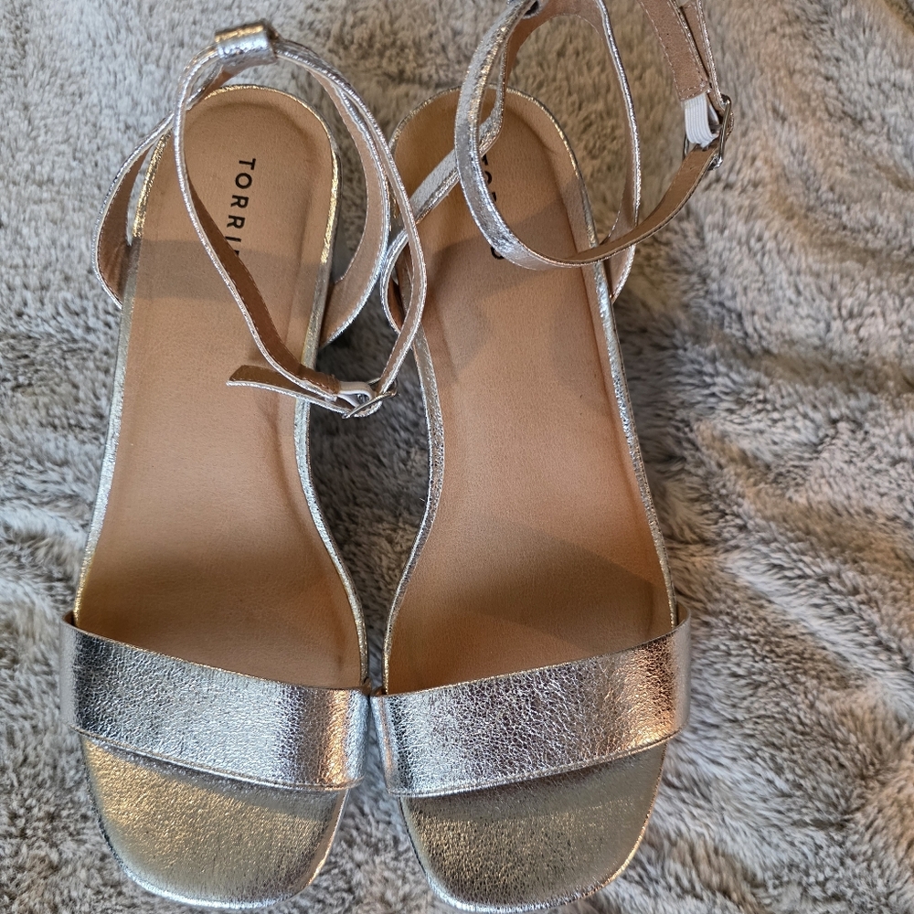 TORRID Metallic Silver Sandals for Women